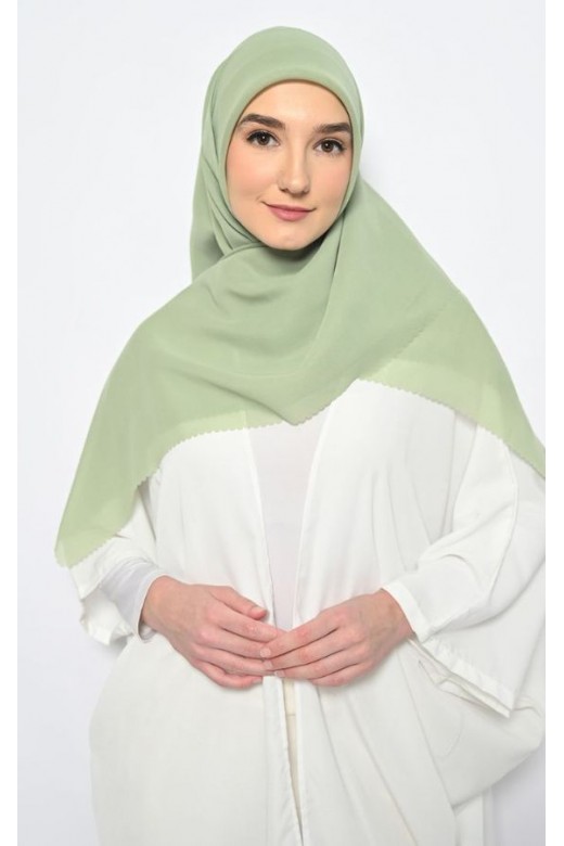 Hijab Segi 4 Double Haikon Lasercut Mint